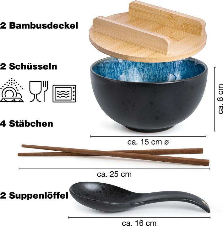 Produktbild Moritz & Moritz Schalen mit Essstäbchen (15 cm, 0.60 l, 2 x)