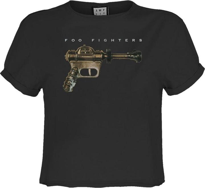 Actual product image Amplified Womens/Ladies Ray Gun Foo Fighters Crop T-Shirt (XL)