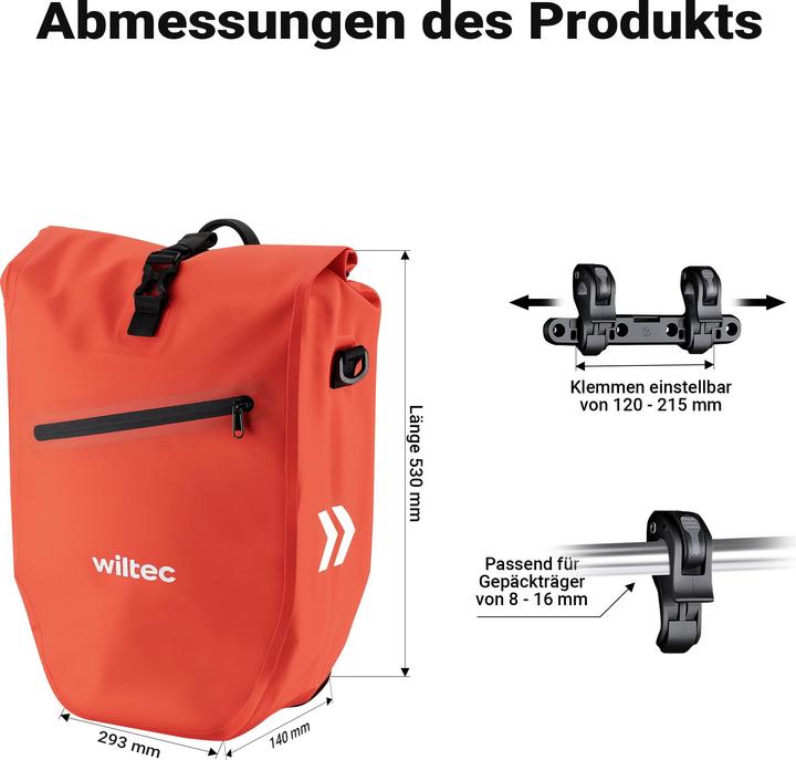 Produktbild Wiltec Gepäckträgertasche (28 l, Gepäckträgertasche)