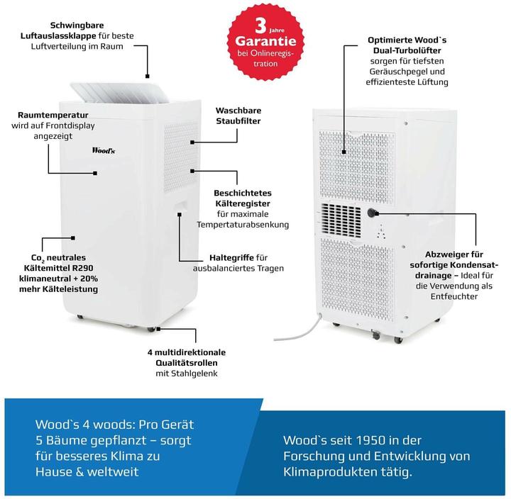 Actual product image Wood's AC Milan 7K Smart Home (25 m², 7000 BTU/h)