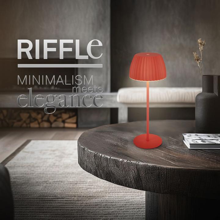 Actual product image Briloner Brilo unplugged RIFFLE Akku Tischleuchte mit Lichtkante - Orange (200 lm)