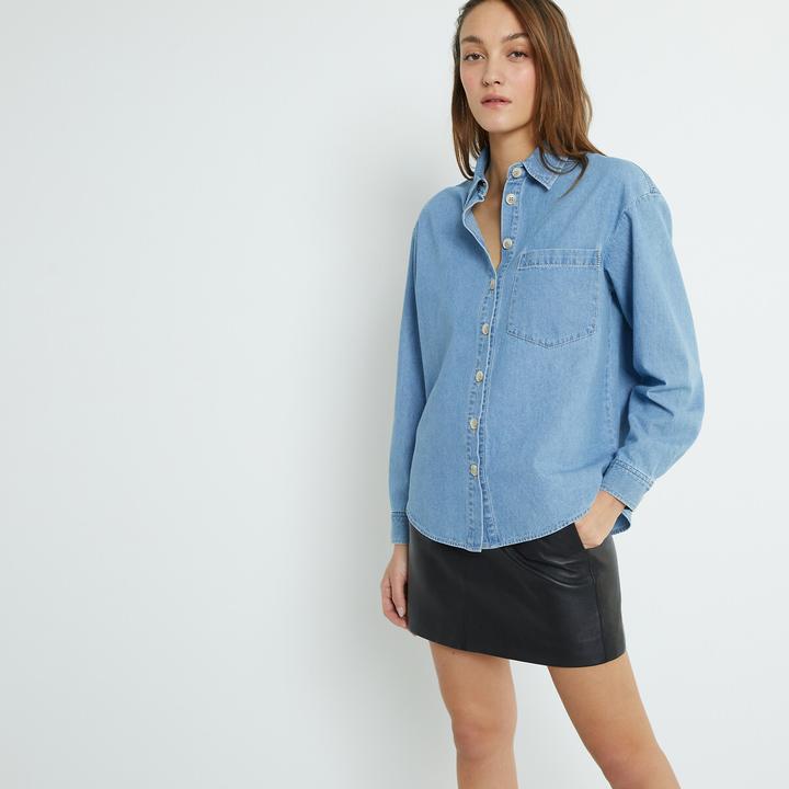 Actual product image La Redoute Collections Denim shirt with long sleeves (44)