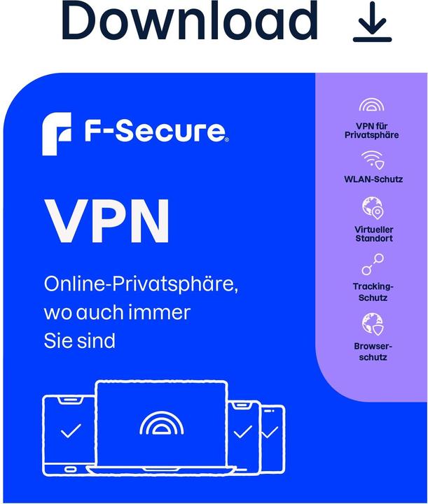 Actual product image F-Secure VPN 1 year/5 devices download (5 User, 5 Devices/Users, 12 months)