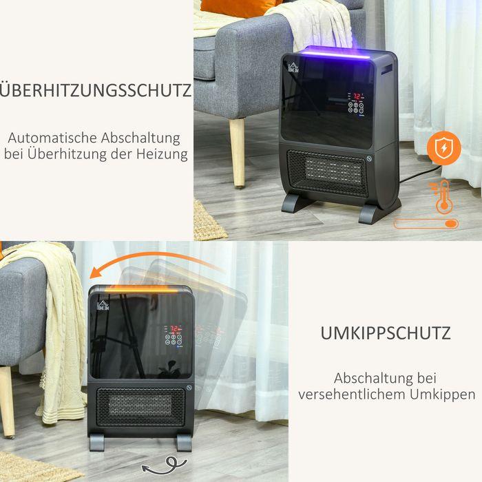 Image du produit Swisshandel24 Radiateur soufflant 2 en 1 Chauffage électrique avec télécommande Humidificateur d'air Céramique (2000 W)