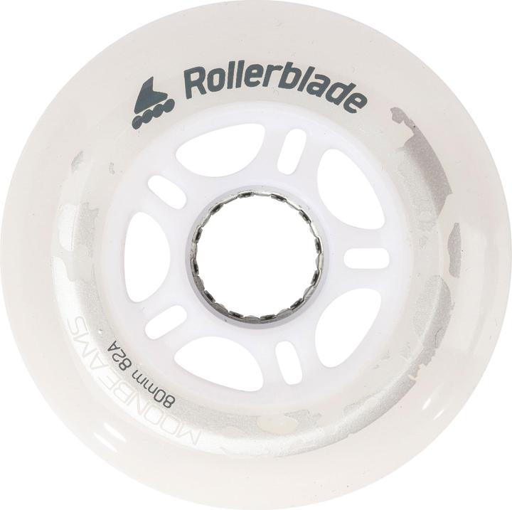 Actual product image Rollerblade Inline skates wheels complete set Moonbeams LED 80/82A (80 mm, 82a)