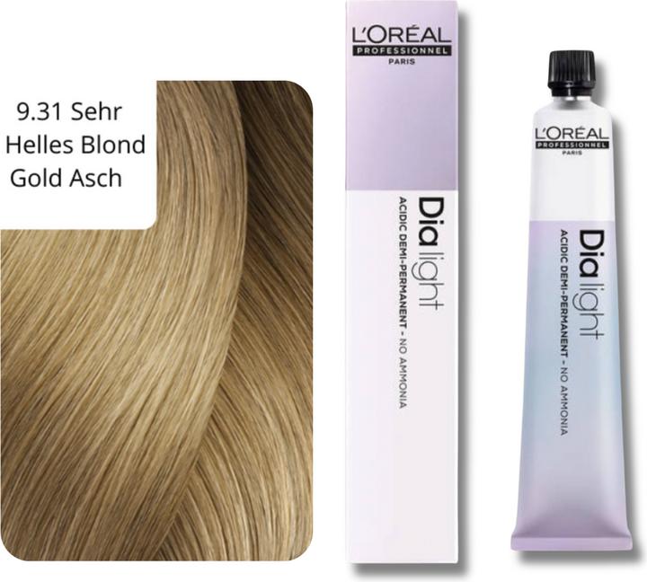 Immagine prodotto L'Oréal Professionnel DIA LIGHT gel-crema acide sans amoniaque #9.31 50 ml (9.31 Biondo Biondo Chiaro Oro Cenere)
