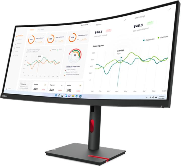 Image du produit Lenovo ThinkVision T34w-30 (3440 x 1440 pixels, 34")