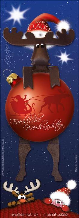 Scandinavian Bookmarks Bookmark moose, X-mas sleigh