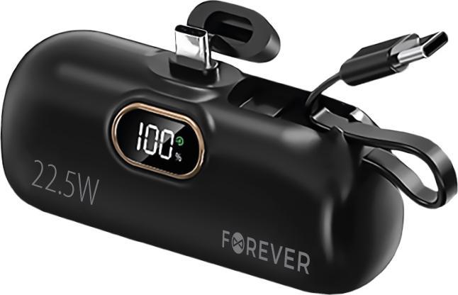 Immagine prodotto Forever mini power bank MTB-100 22,5W 5000 mAh USB C nero (5000 mAh, 22.50 W, 22.50 Wh)