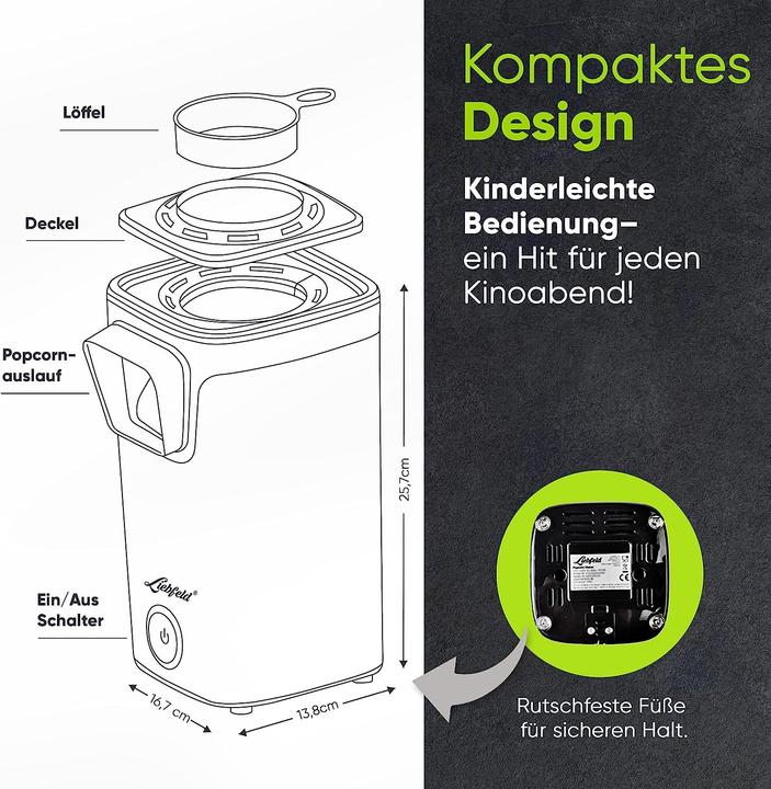 Produktbild Liebfeld Heissluft Popcorn Maker Weiss