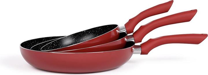 Produktbild Livoo Pfannen set 3 teilig Steinbeschichtung (28 cm, Pfannenset + Topfset, Aluminium)