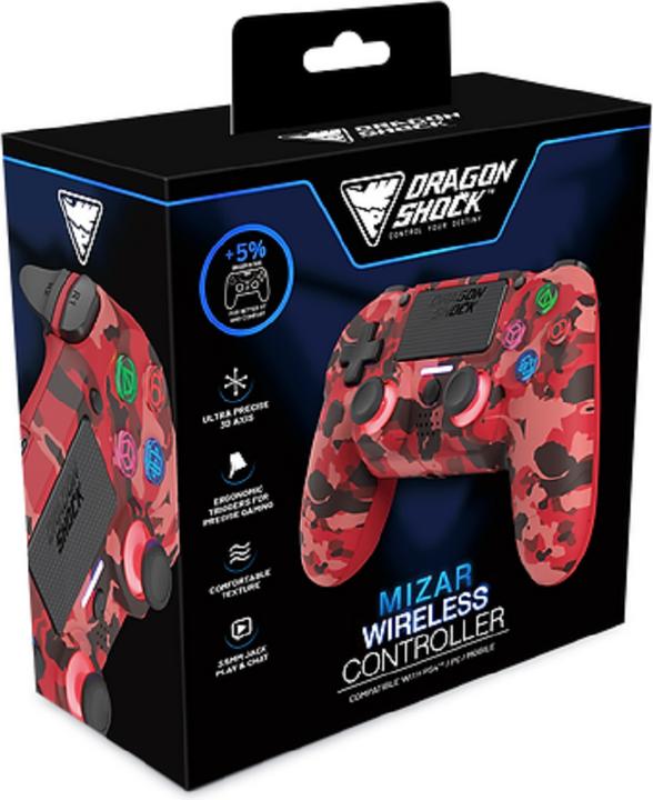 Produktbild DragonShock Controller Miraz Wireless rot camo PS4 (PS4)