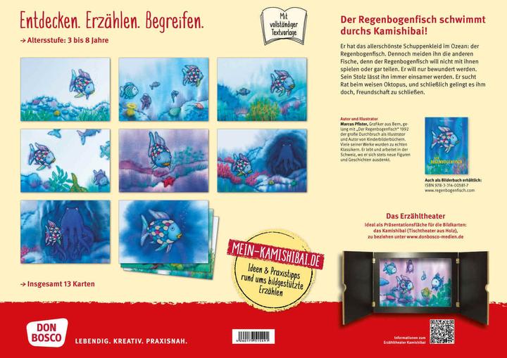 Actual product image Der Regenbogenfisch, mit schillernden Schuppen. Kamishibai Bildkartenset. (German, Marcus Pfister, 2023)