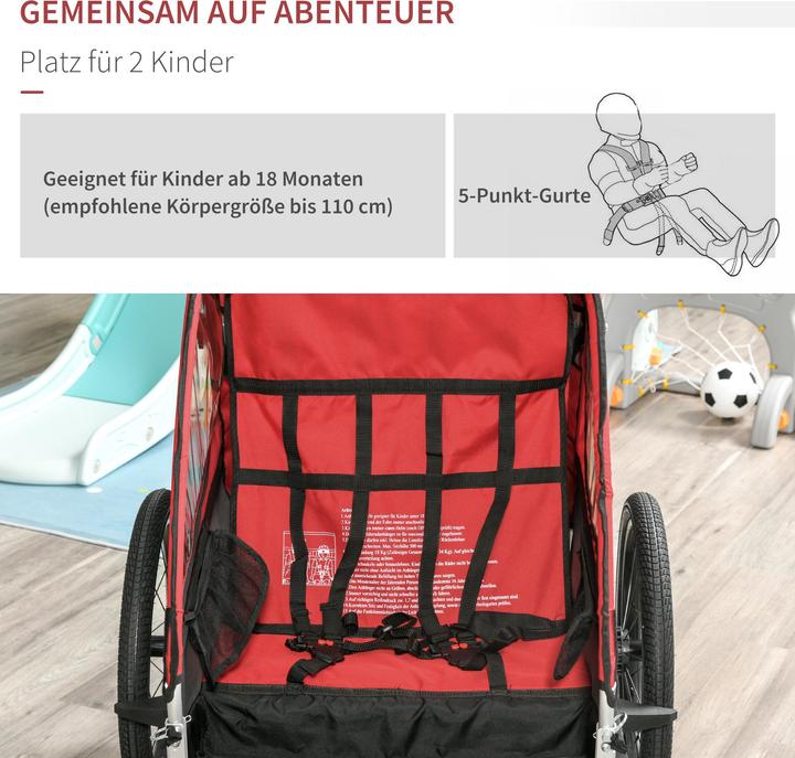 Immagine prodotto Homcom Passeggino 3in1 anche come jogger e rimorchio per bicicletta