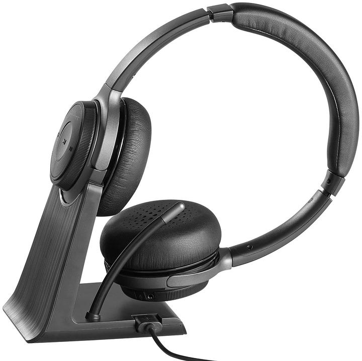 Produktbild Callstel Profi-Stereo-Headset mit Bluetooth 5, 18-Std.-Akku & 2in1-Ladestation (Kabellos, USB-C)