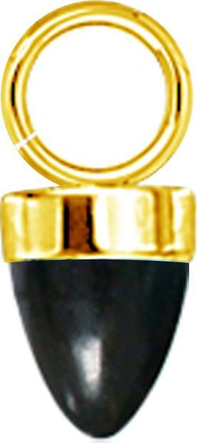 Produktbild Star Piercing Anhänger vergoldet ein Kegel schwarzer Onyx Stein (Chirurgenstahl 316L, Mineralisch, ohne Messing)