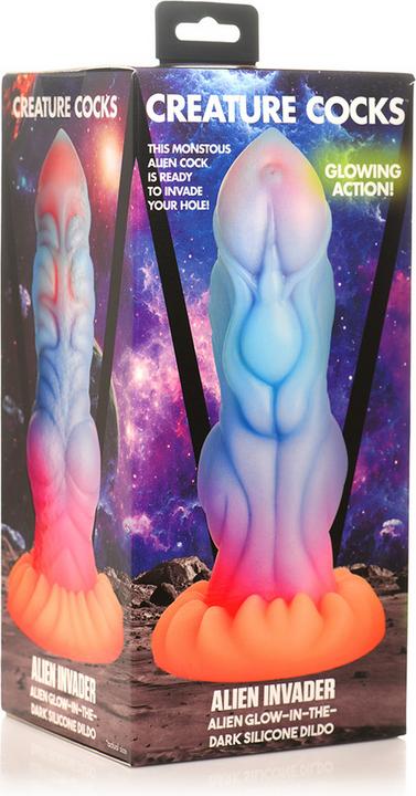 Frisky Alien Invader - Alien Glow-in-the-Dark Silicone Dildo