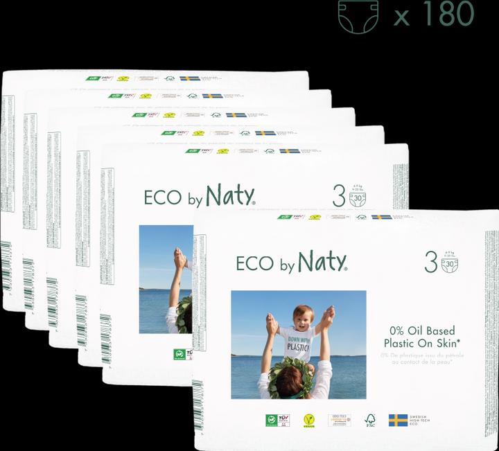 Naty Organic diaper (Size 3, Monthly box, 180 Piece)