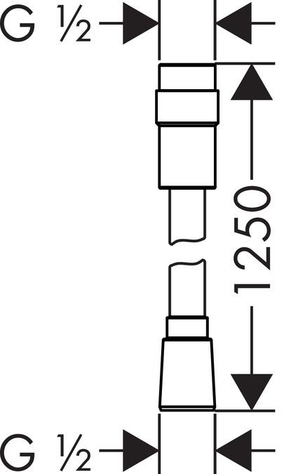 Produktbild hansgrohe HG Brauseschlauch ISIFLEX chrom, mit Volumenkontrolle 1250mm (125 cm)