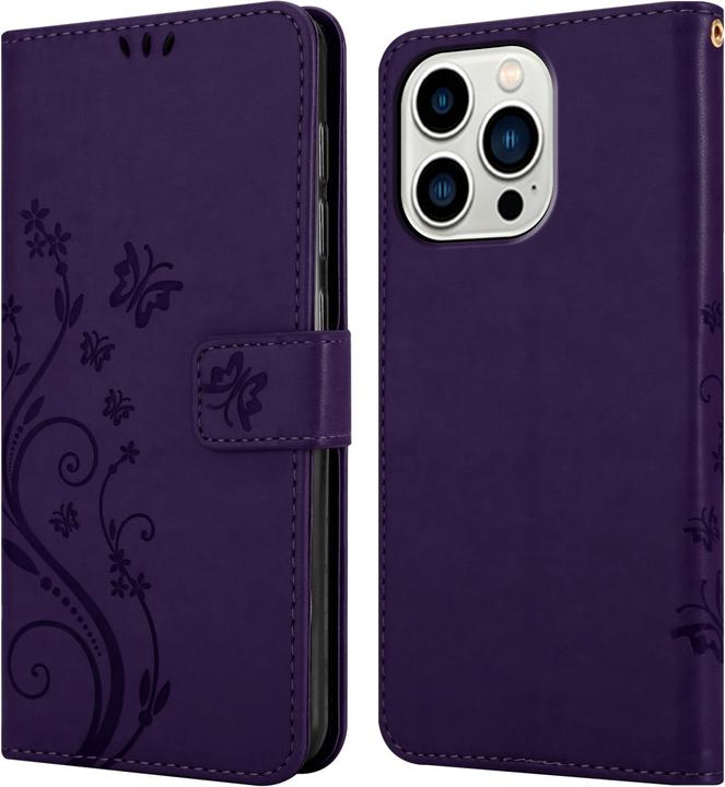 Actual product image Cadorabo Cover for Apple iPhone 14 PRO MAX in Flower Book Style (Apple iPhone 14 Pro Max)
