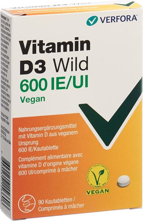 Immagine prodotto Wild Pharma Vitamina D3 Wild Tabl 600 UI vegan 60 Capsule (90 Pezzo/i, Pillole, 25 g)