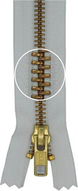Produktbild YKK Metall- Reissverschluss Gold nicht teilbar 5mm 16cm 501 weiss (16 cm)