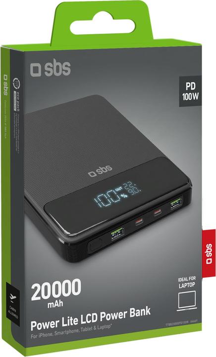 Actual product image SBS Ultra-slim, 20,000 mAH, 100 Watt powerbank (20000 mAh, 100 W)