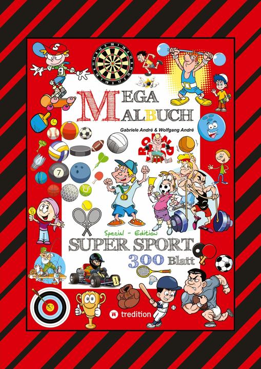 Actual product image Mega Colouring Book - 300 Sports Colouring Motifs - Various Sports - Competitions - Matches -