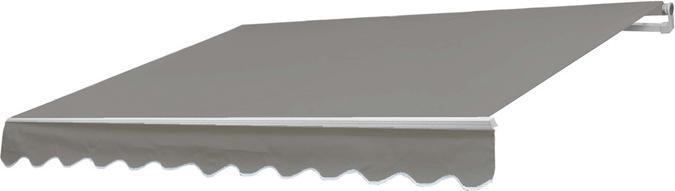 Actual product image Swisshandel24 Aluminium awning, folding arm awning sun protection 3x2.5m polyester, grey-brown (3 m)