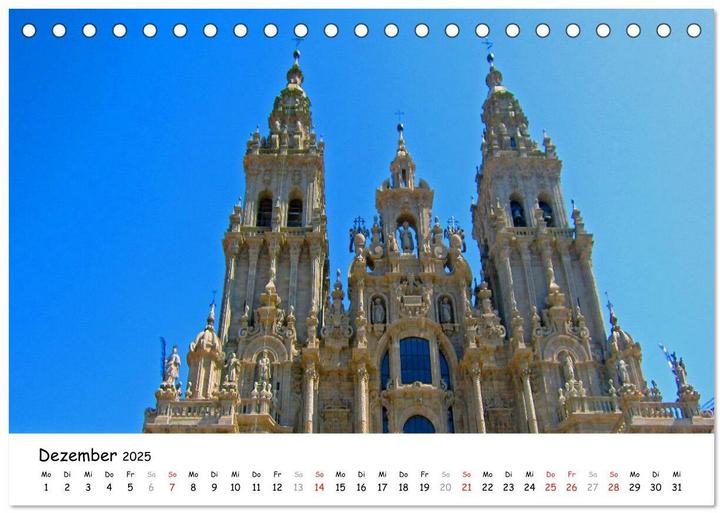 Produktbild Jakobsweg - Camino Ingles (Tischkalender 2025 DIN A5 quer), Monatskalender (A5, Deutsch)