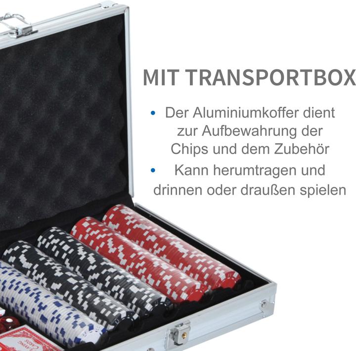Produktbild Homcom Pokerkoffer inklusive Pokerset (Deutsch, Französisch, Italienisch, Englisch)