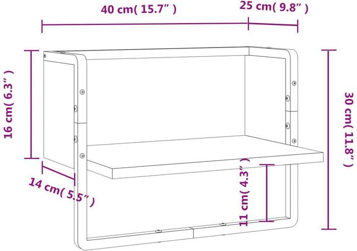 Produktbild VidaXL Guillermo (40 x 25 x 30 cm)