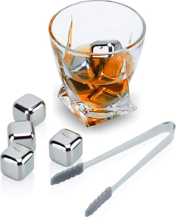 Actual product image Intirilife 6x Whiskey Stones in SILVER (Whisky stones)