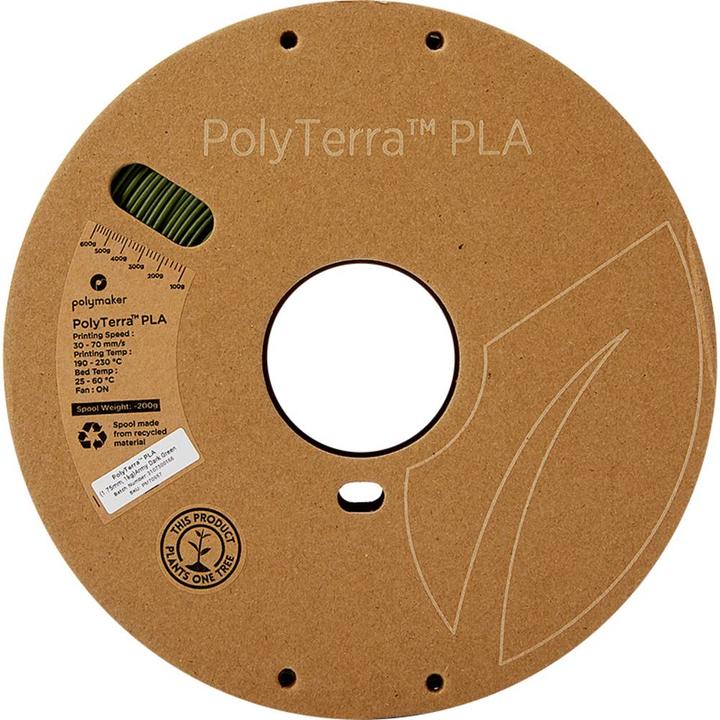 Actual product image Polymaker PolyTerra (PLA, 1.75 mm, 1000 g, Green)