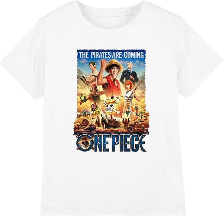 Actual product image One Piece Childrens/Kids Pirates Are Coming Poster T-Shirt (128)
