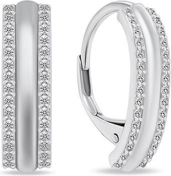 Brilio Silver - Charming silver earrings with zircons LME299