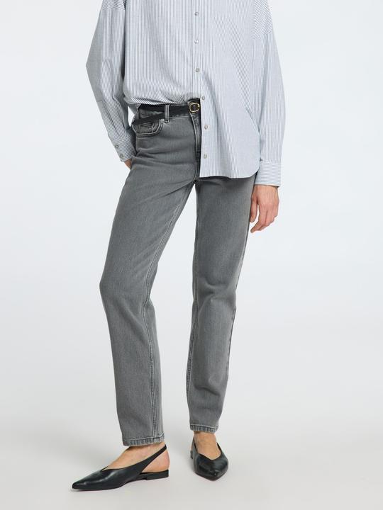 Actual product image Selected Femme Slfalice Mw Straight Eloise Grey Jeans (W25/L30)