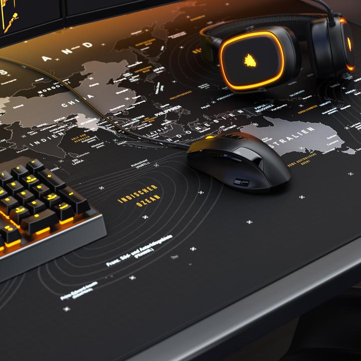 Actual product image Titanwolf Gaming mouse pad, 1600 x 600mm XXXL speed gaming mouse mat, mouse pad extra-large surface, world map (XXL)