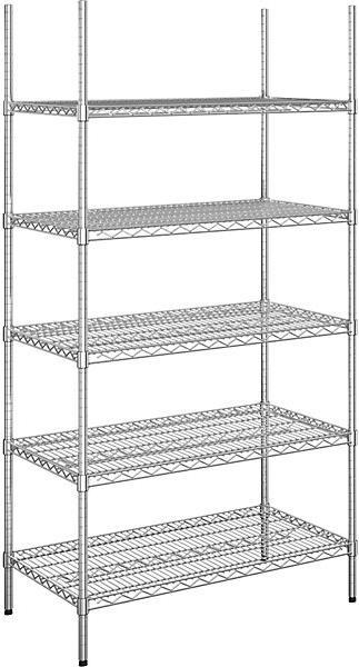 Actual product image Seco Steel wire mesh shelf, chrome-plated
