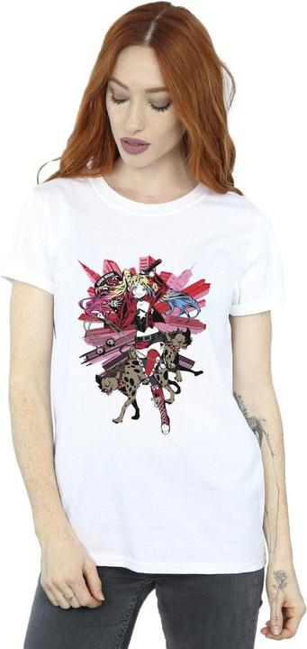 Actual product image Womens/Ladies Harley Quinn Hyenas Cotton Boyfriend T-Shirt (M)