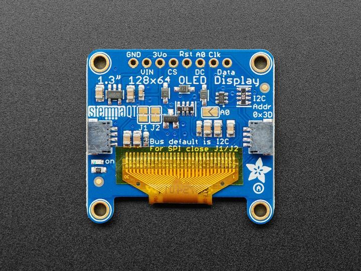 Image du produit Adafruit Écran graphique OLED monochrome 1,3" 128x64 (Écran)