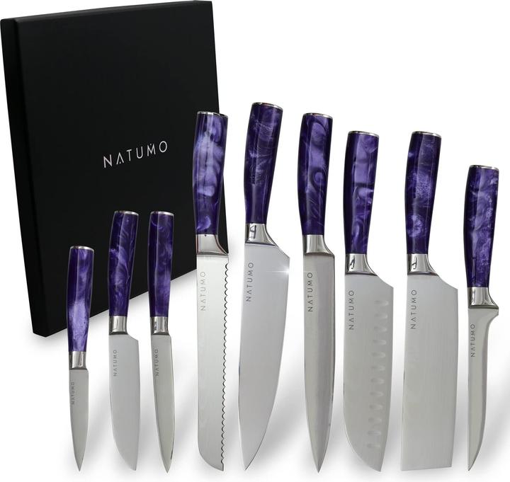Produktbild Natumo Kuechenmesser Set 9-teilig in Lila