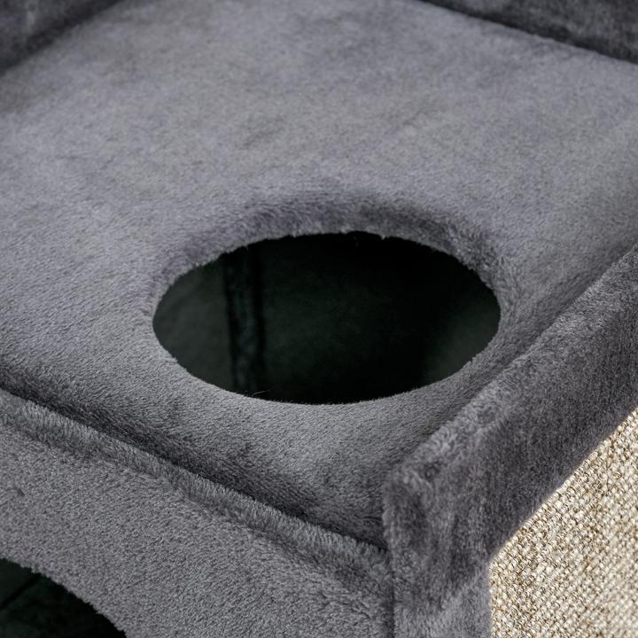 Produktbild PawHut Kratztonne mit Kratzmatte (81 cm, Grau)