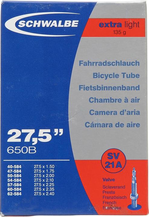 Produktbild Schwalbe SV21a Extra Light (Presta (SV), 27.5", 40 mm)