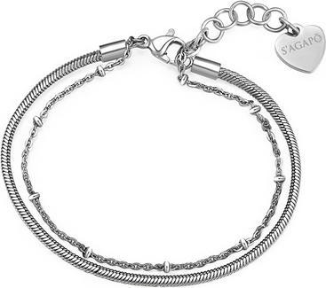Image du produit Sagapo S'Agapo Chunky Shk23 Double Steel Bracelet