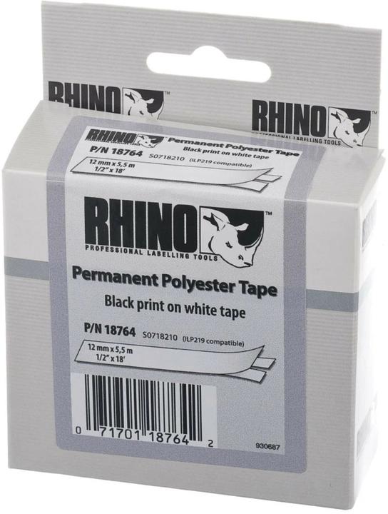 Dymo RhinoPRO Polyester Labels (0.90 cm, Weiss)