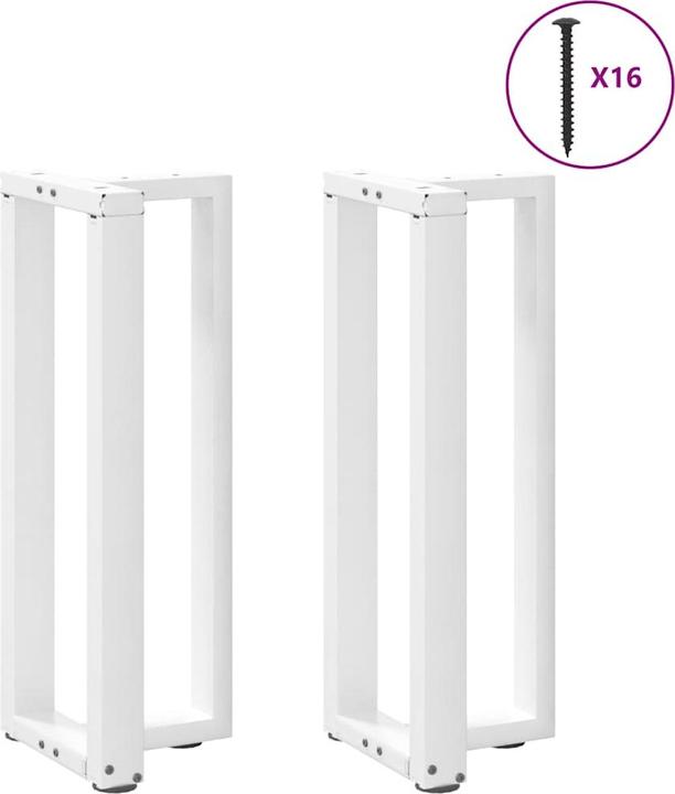 Immagine prodotto VidaXL Gambe per tavolino a T 2 pezzi Bianco 70x25x(42-43) cm Gamba del tavolo in acciaio