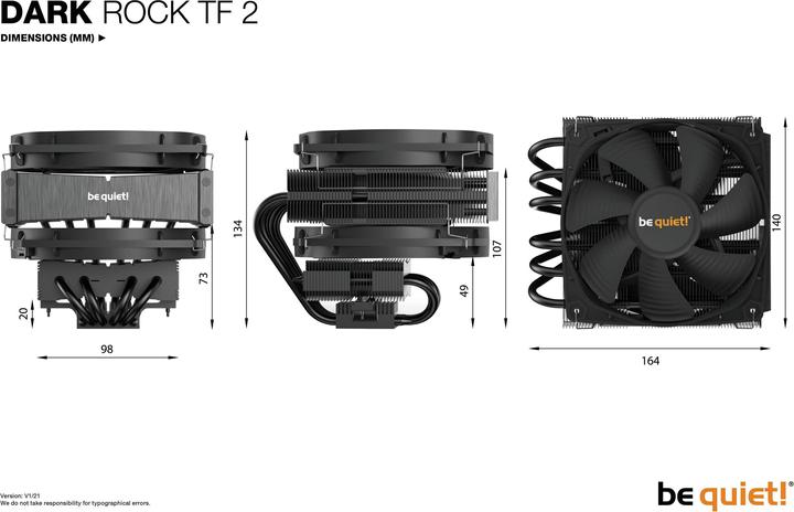 Produktbild be quiet! Dark Rock TF 2 (134 mm)