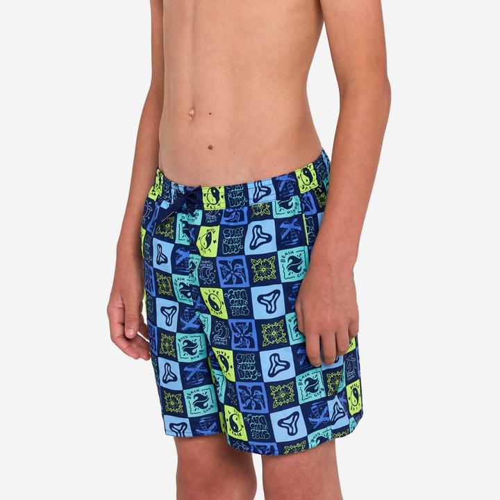Olaian Boardshorts Surfen Jungen mit Taschen 100 Surfallday mehrfarbig (12, 13, 14)