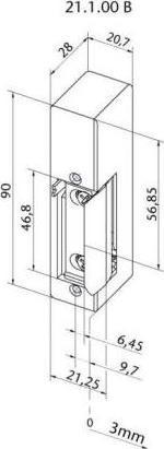 Actual product image Abus ET60 Electric strike (Glass door, Indoor)